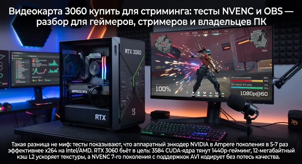 Видеокарта 3060 купить для стриминга: тесты NVENC и OBS — разбор для геймеров, стримеров и владельцев ПК